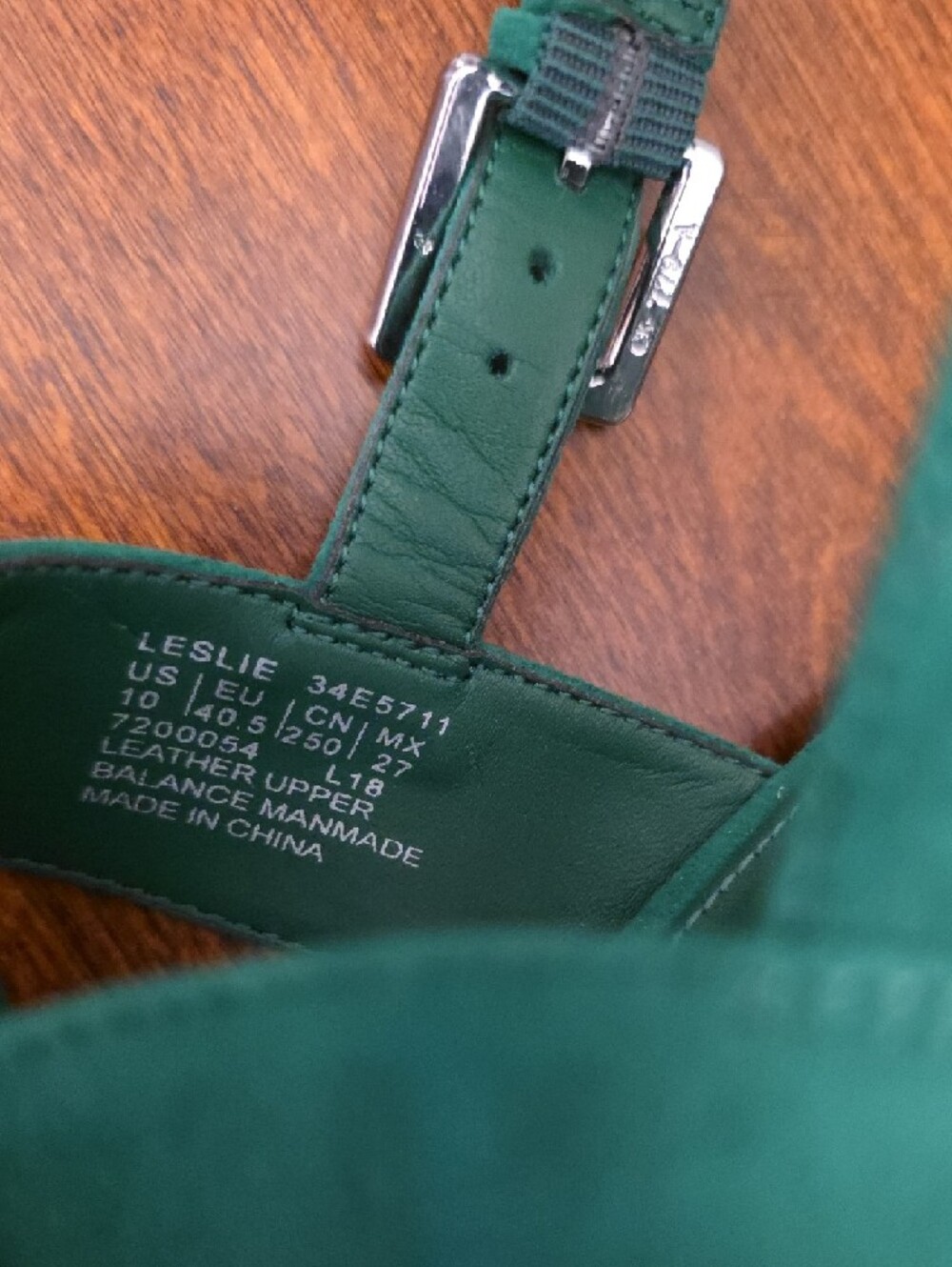 Calvin Klein Teal Green Suede Two-Strap Women's Sandals - Picture 5 of 7